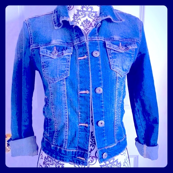 New Look Denim Dark wash jacket size 50% - Picture 2 of 5
